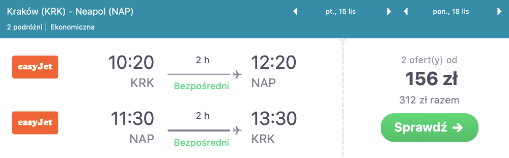 zarezerwuj loty do neapolu