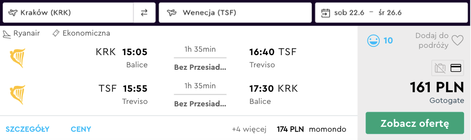 zarezerwuj loty do wenecji