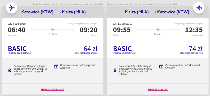 zarezerwuj loty na malte