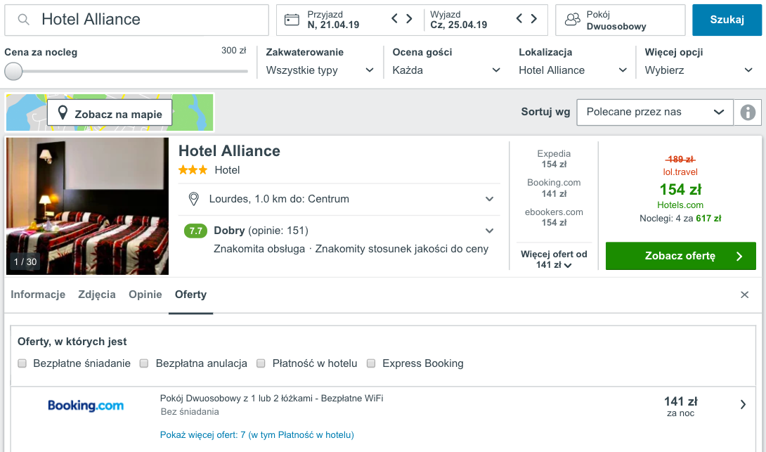 zarezerwuj hotel w lourdes