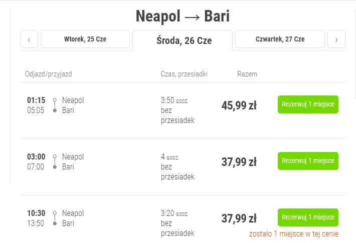 Rezerwacja przejazdów