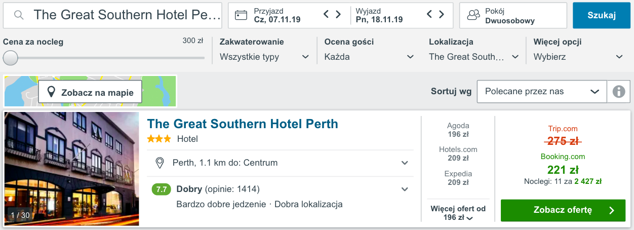 zarezerwuj hotel w perth