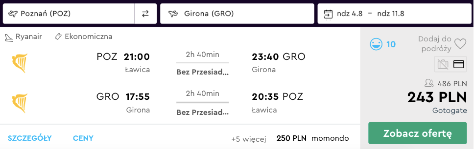 zarezerwuj loty do girony