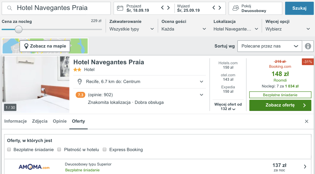 zarezerwuj hotel w recife