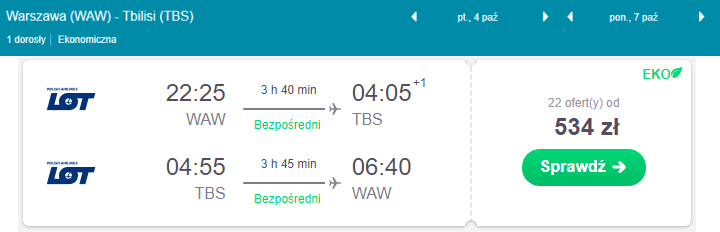 Tbilisi loty