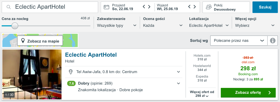 zarezerwuj hotel w tel awiwie