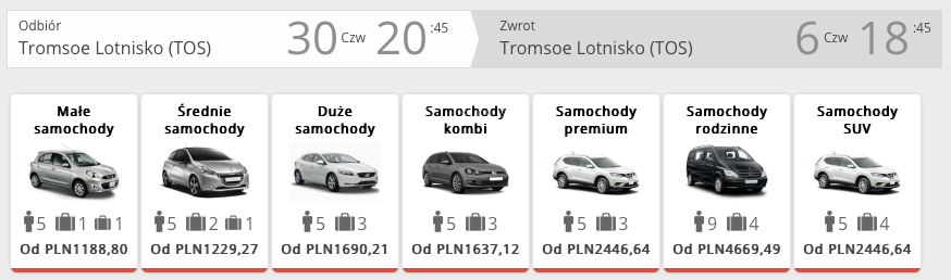 tromso auto wynajem