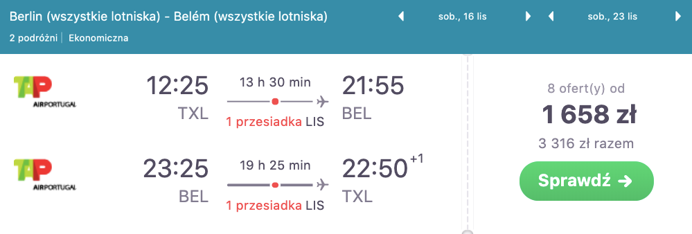 zarezerwuj loty do belem