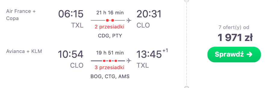 zarezerwuj loty do cali