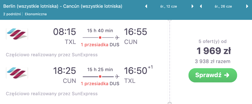 zarezerwuj loty do cancun