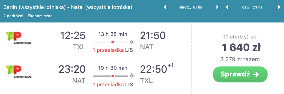 zarezerwuj loty do natak