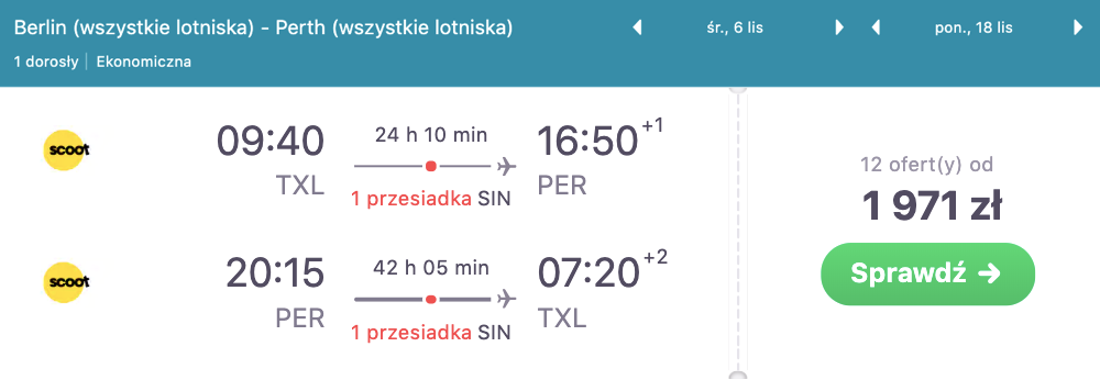 zarezerwuj loty do perth