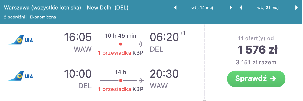 zarezerwuj loty do delhi