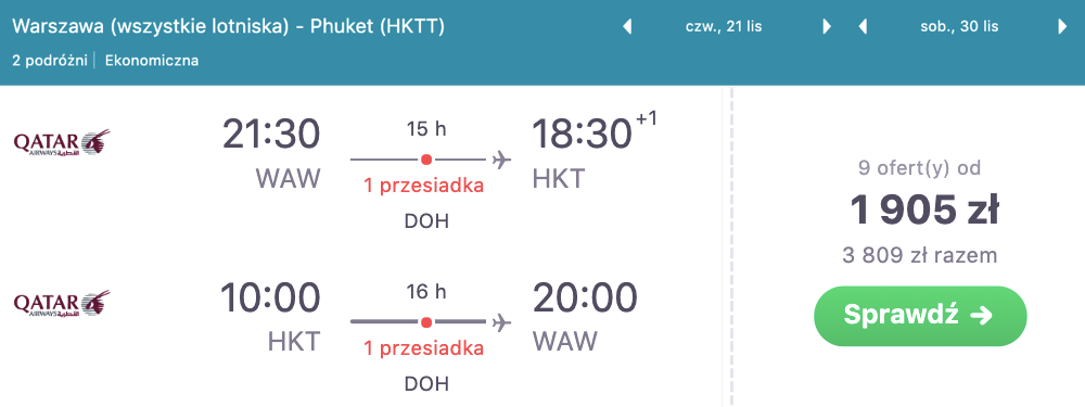 zarezerwuj loty do phuket
