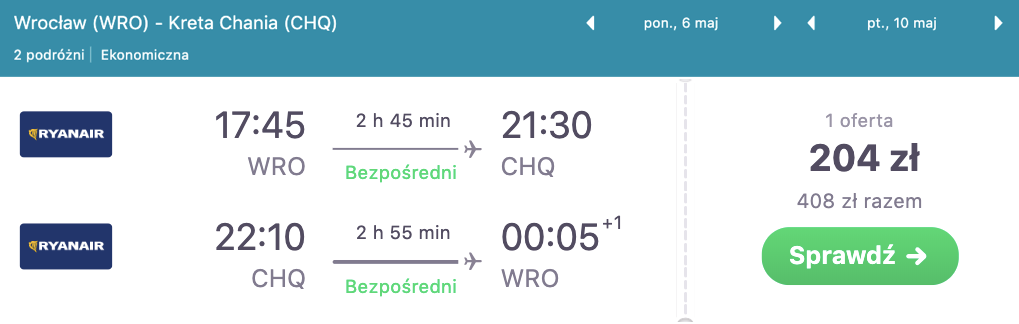 zarezerwuj loty na krete