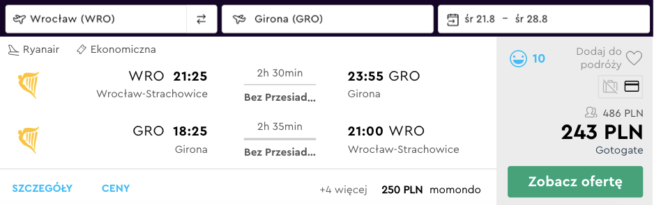 zarezerwuj loty do girony