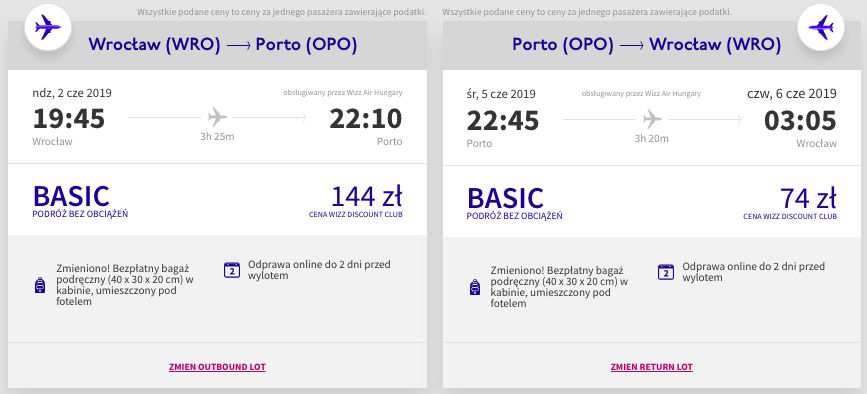 zarezerwuj loty do porto