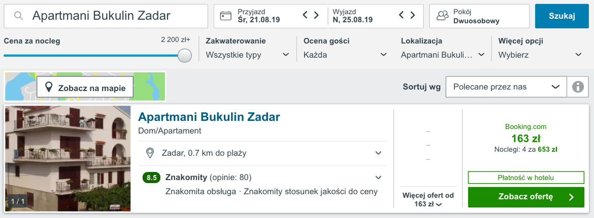 zarezerwuj hotel w zadarze
