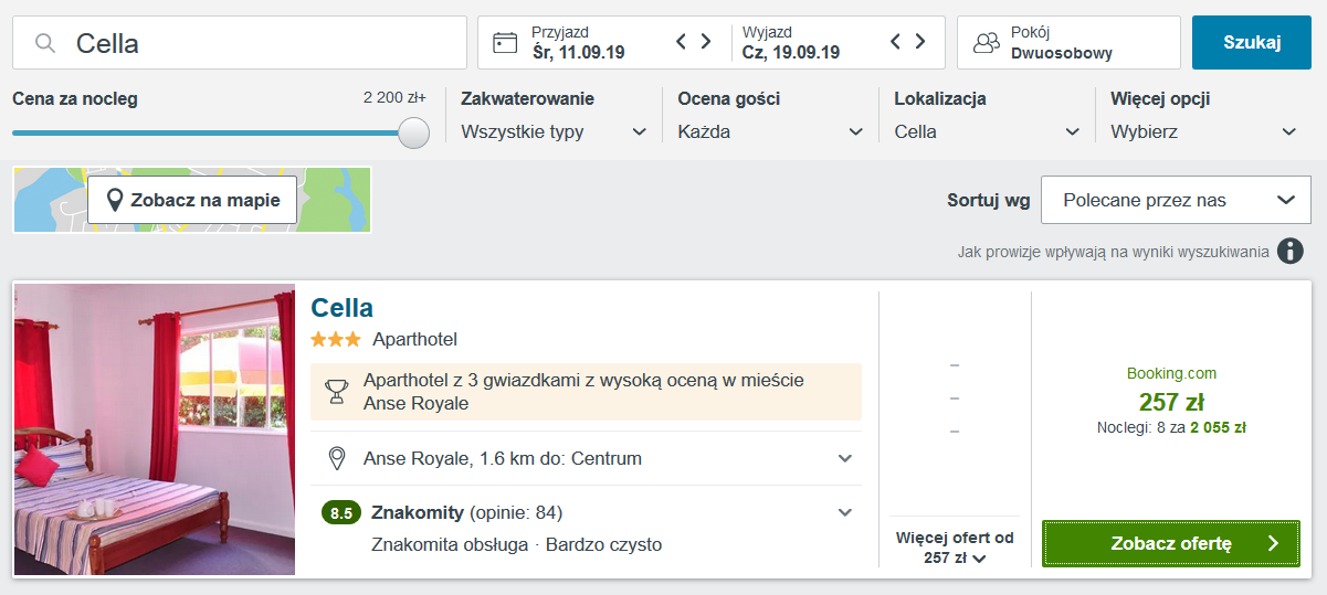 nocleg seszele