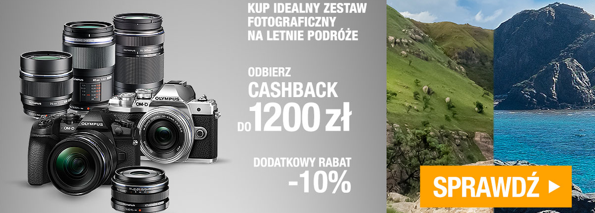 Olympus: odbierz CASHBACK do 1200 PLN oraz dodatkowe 10% rabatu dla czytelników Fly4free