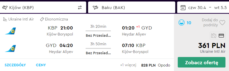 loty do baku