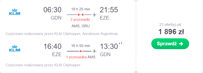 Gdańsk loty do Buenos