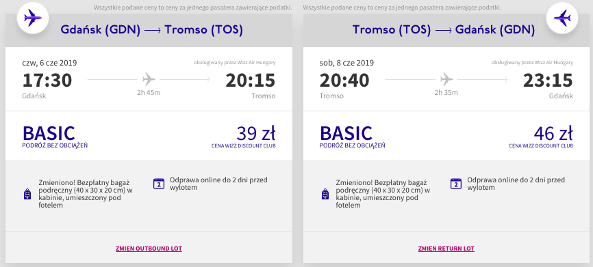 zarezerwuj loty do tromso
