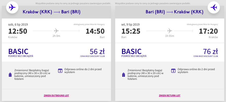 zarezerwuj loty do bari