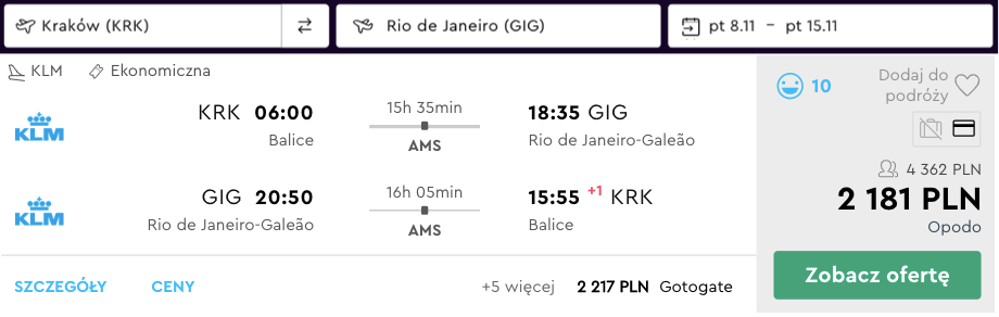 zarezerwuj loty do rio