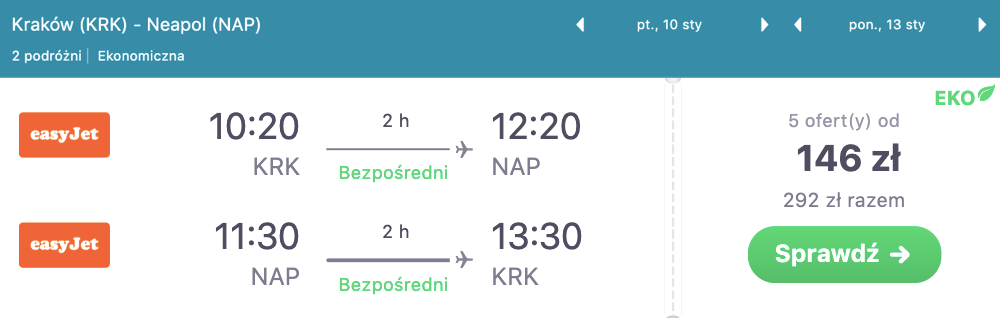 zarezerwuj loty do neapolu