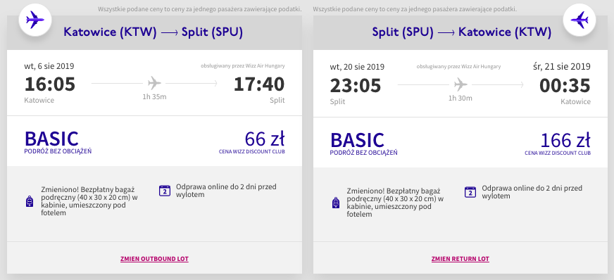 zarezerwuj loty do splitu