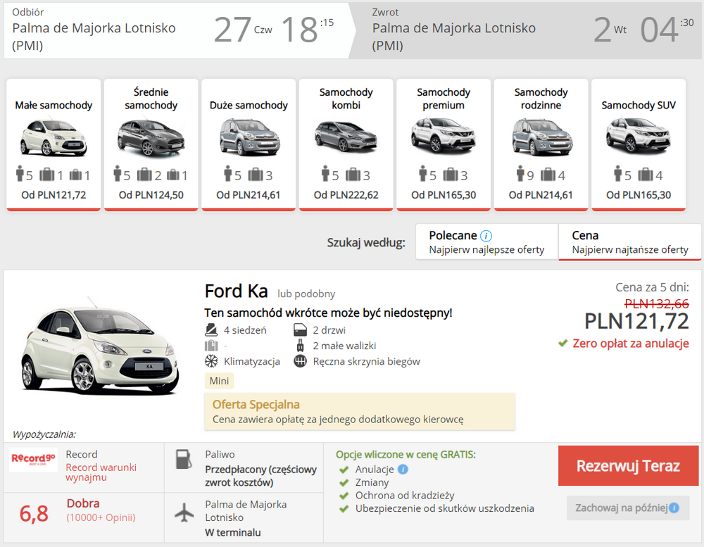 auto na majorce