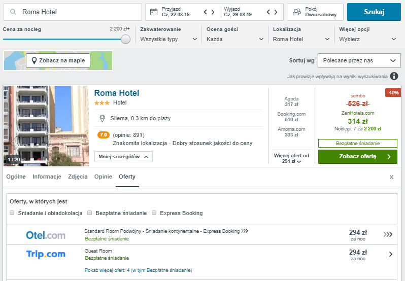 Rezerwacja hotelu