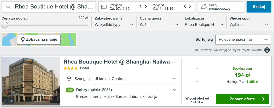 zarezerwuj hotel w szanghaju
