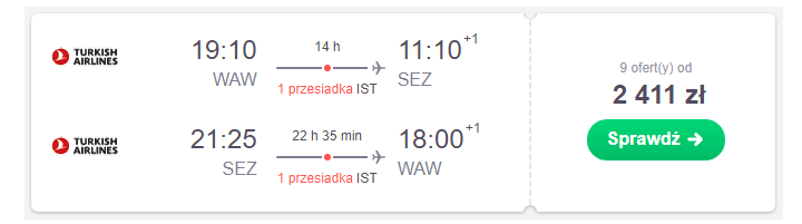 Seszele loty