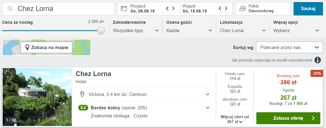 Seszele noclegi