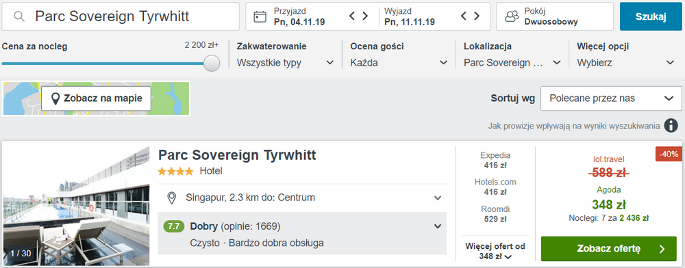 noclegi w singapurze