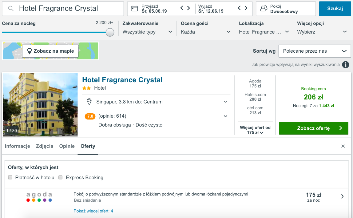 zarezerwuj hotel w singapurze