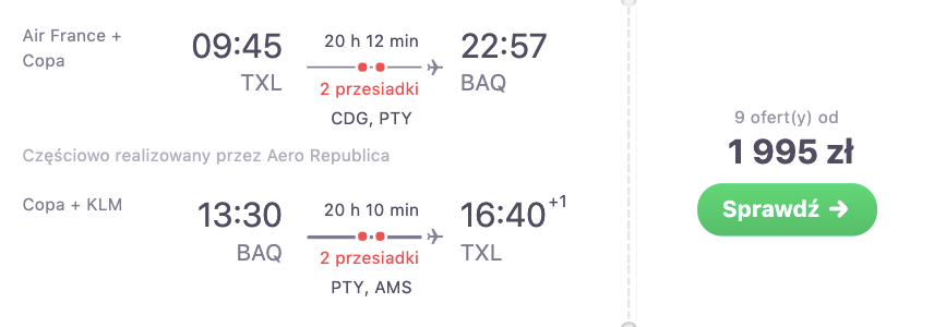 zarezerwuj loty do kolumbii