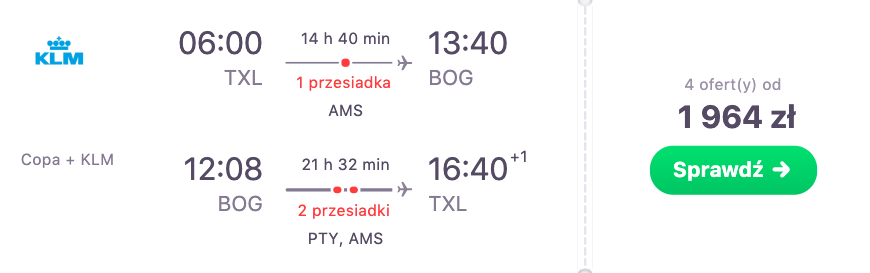 zarezerwuj loty do bogoty