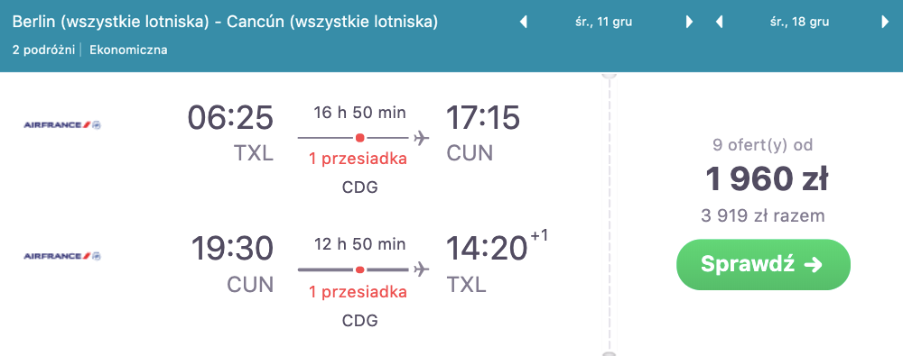 zarezerwuj loty do cancun