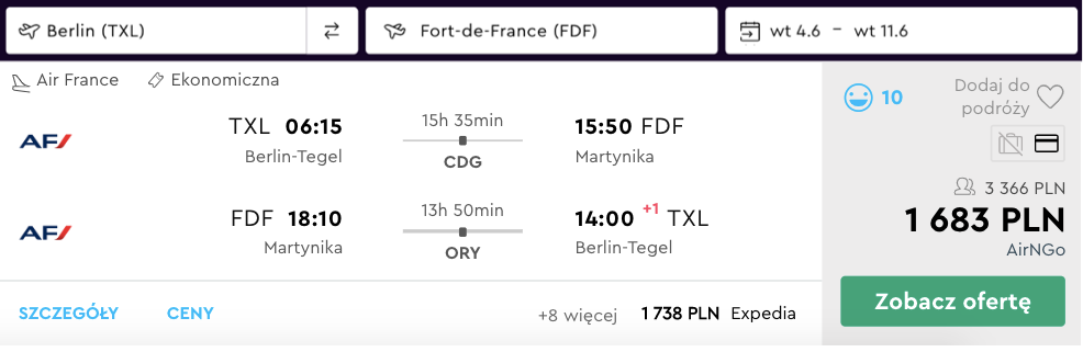 zarezerwuj loty na martynie