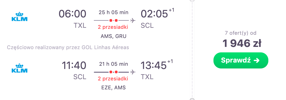 zarezerwuj loty do chile