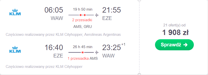 buenos aires loty z warszawy