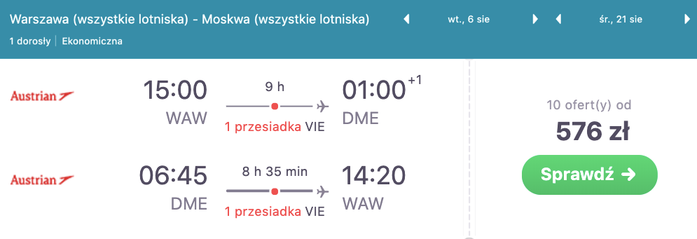 zarezerwuj loty do moswky