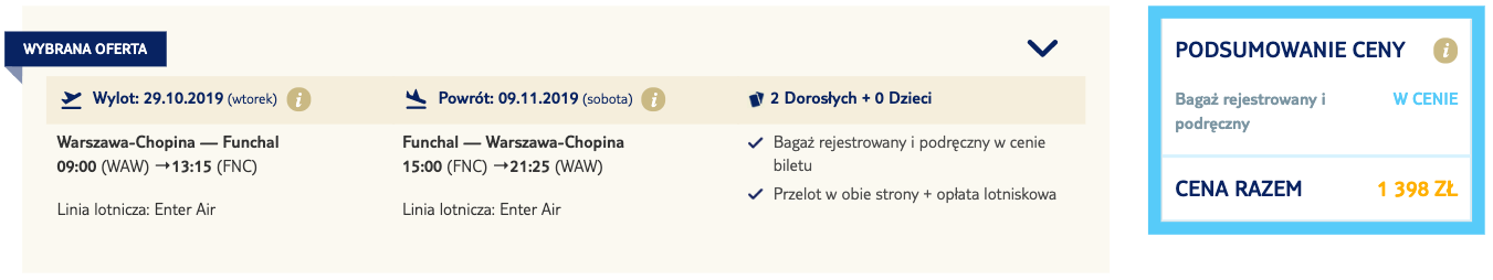 zarezerwuj loty na madere