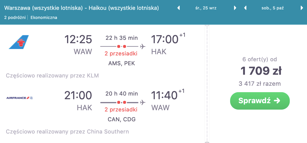 zarezerwuj loty do haikou