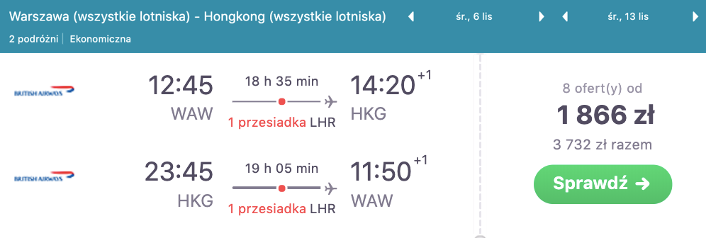 zarezerwuj loty do hongkonkgu