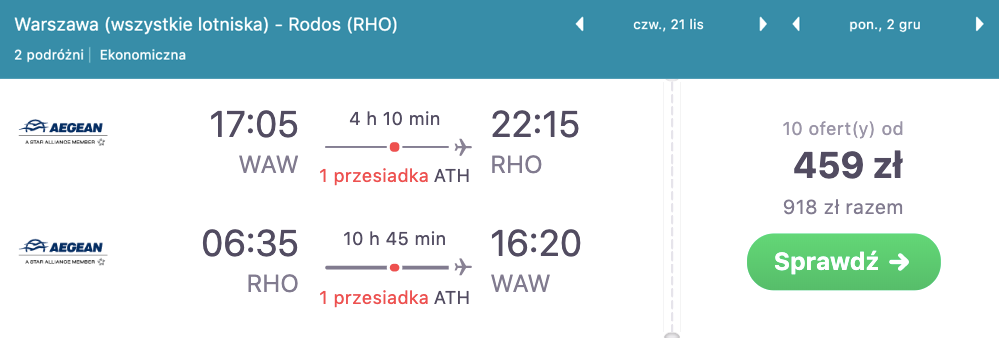 zarezerwuj loty na rodos