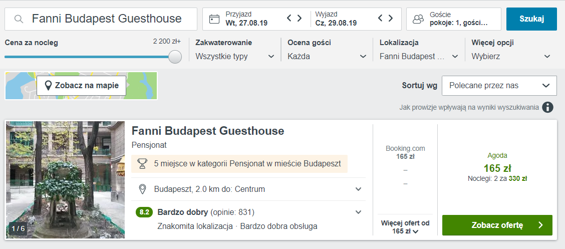 budapeszt noclegi wakacje
